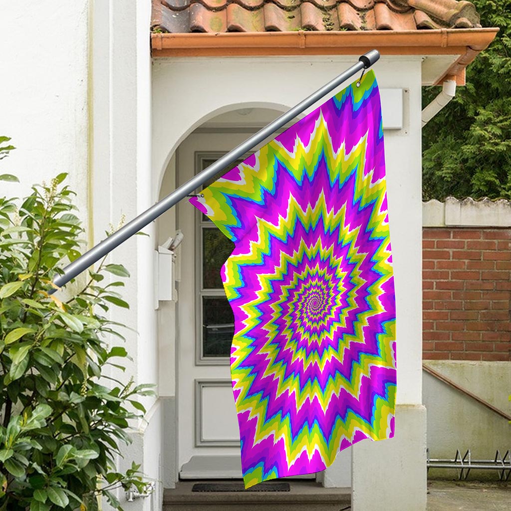 Abstract Spiral Moving Optical Illusion Polyester Flag
