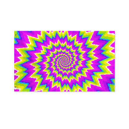 Abstract Spiral Moving Optical Illusion Polyester Flag