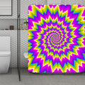 Abstract Spiral Moving Optical Illusion Polyester Shower Curtain