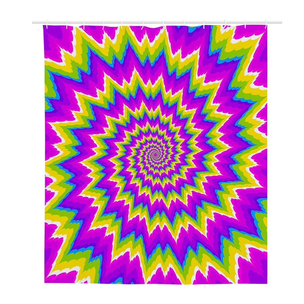 Abstract Spiral Moving Optical Illusion Polyester Shower Curtain