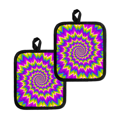 Abstract Spiral Moving Optical Illusion Pot Holders