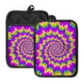 Abstract Spiral Moving Optical Illusion Pot Holders With Pocket