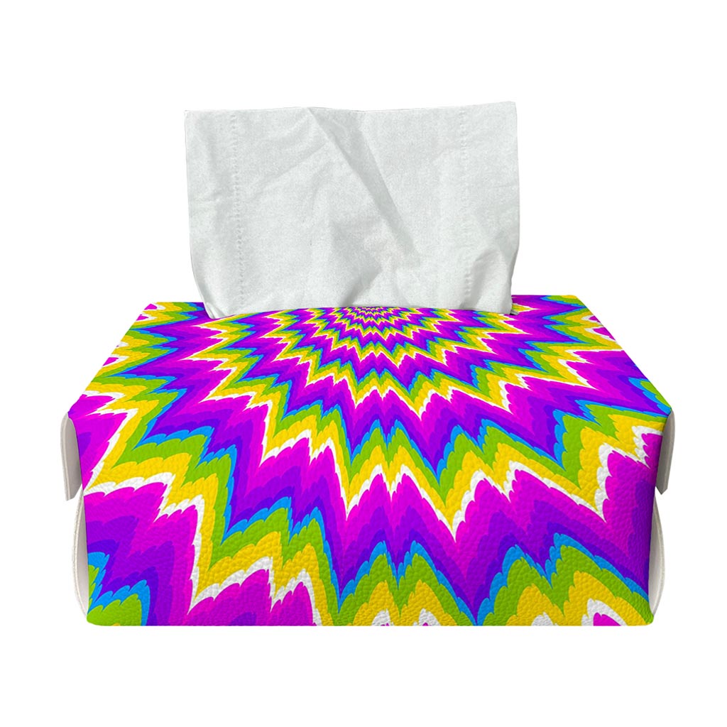 Abstract Spiral Moving Optical Illusion Rectangle Tissue Box Cover