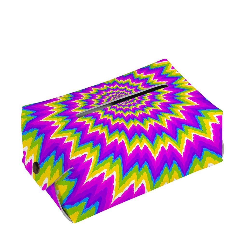 Abstract Spiral Moving Optical Illusion Rectangle Tissue Box Cover