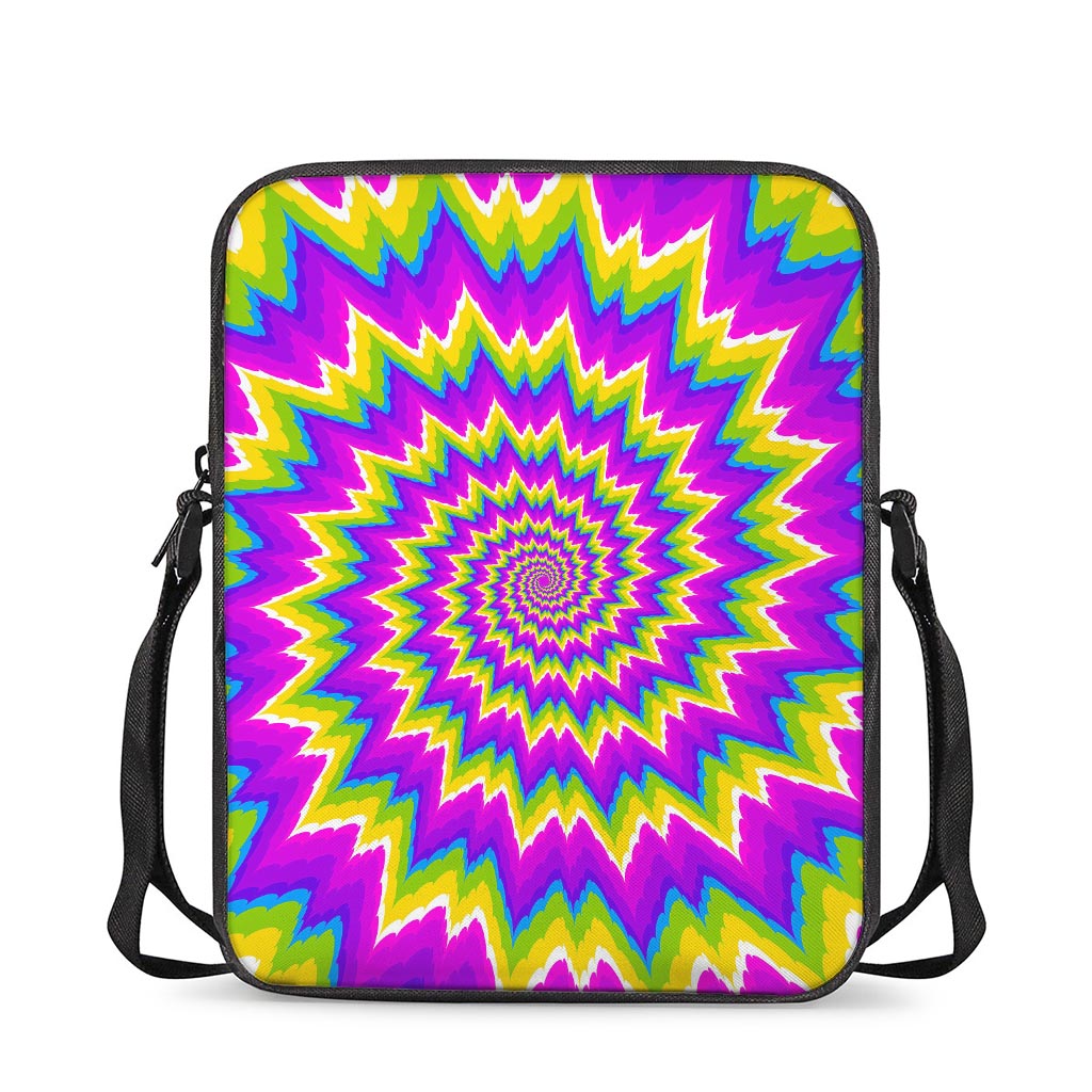 Abstract Spiral Moving Optical Illusion Rectangular Crossbody Bag