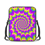 Abstract Spiral Moving Optical Illusion Rectangular Crossbody Bag