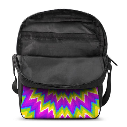 Abstract Spiral Moving Optical Illusion Rectangular Crossbody Bag
