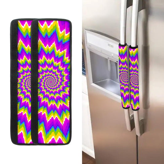 Abstract Spiral Moving Optical Illusion Refrigerator Handle Covers