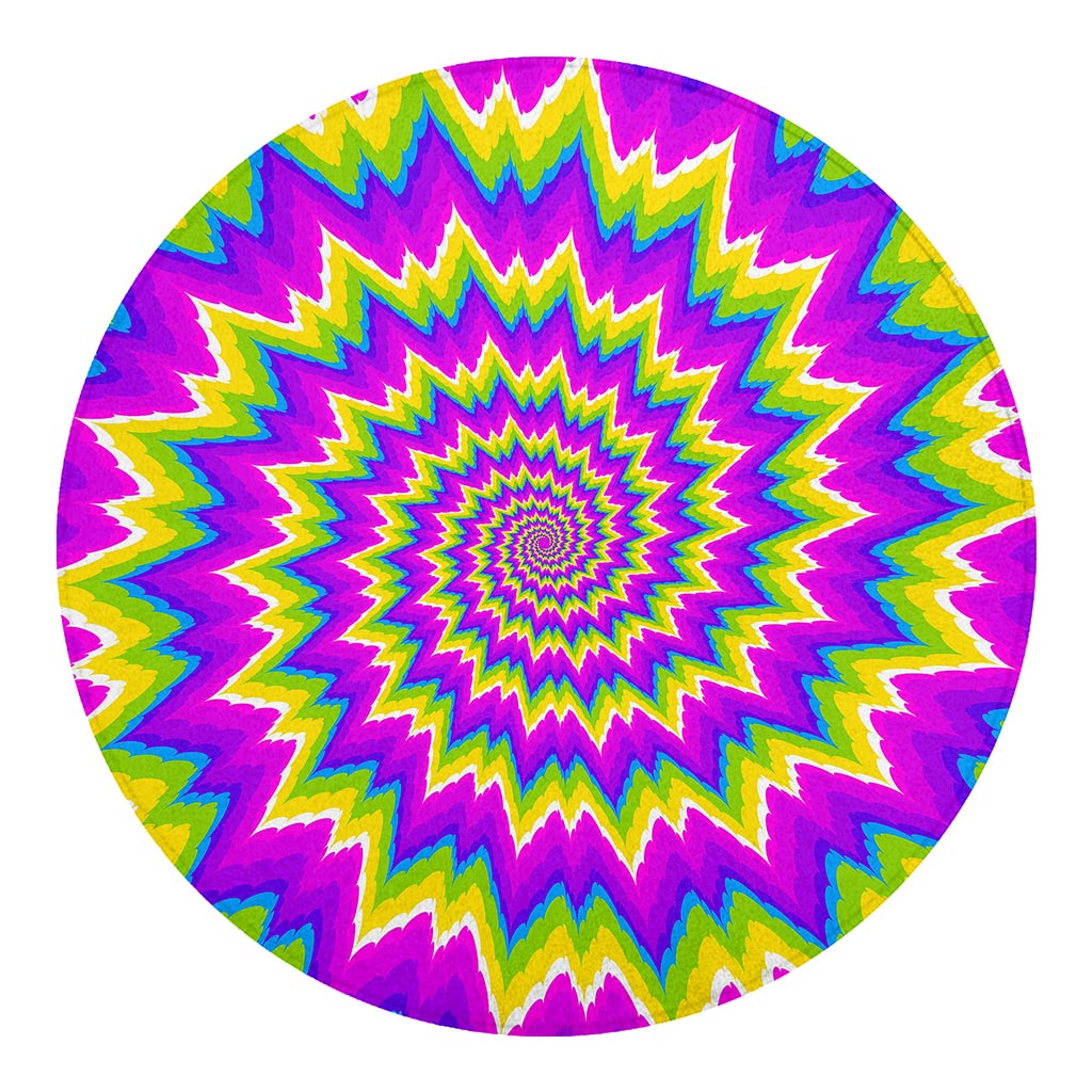 Abstract Spiral Moving Optical Illusion Round Blanket