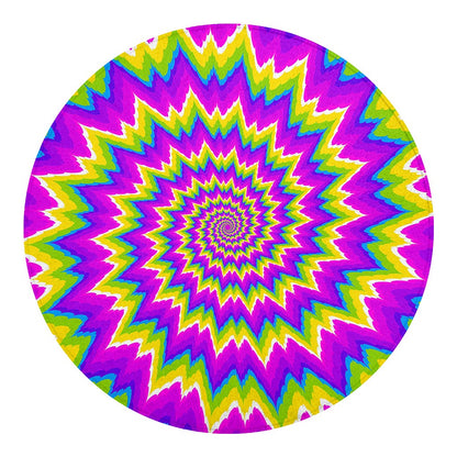 Abstract Spiral Moving Optical Illusion Round Blanket