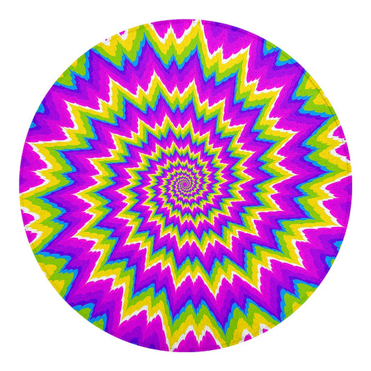 Abstract Spiral Moving Optical Illusion Round Blanket