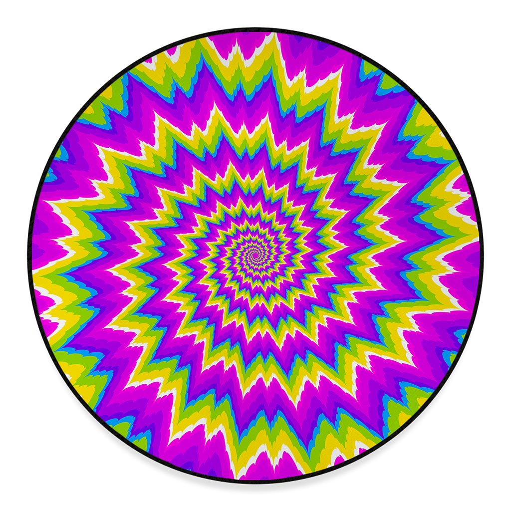 Abstract Spiral Moving Optical Illusion Round Floor Mat