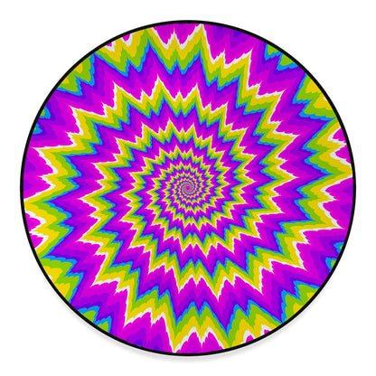 Abstract Spiral Moving Optical Illusion Round Floor Mat