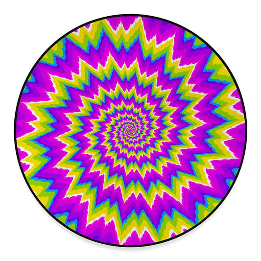 Abstract Spiral Moving Optical Illusion Round Floor Mat