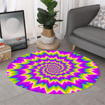 Abstract Spiral Moving Optical Illusion Round Rug