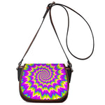 Abstract Spiral Moving Optical Illusion Saddle Bag