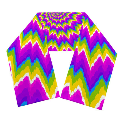 Abstract Spiral Moving Optical Illusion Scarf