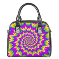 Abstract Spiral Moving Optical Illusion Shoulder Handbag