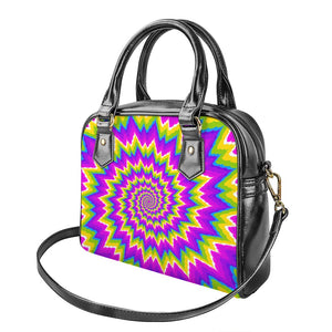 Abstract Spiral Moving Optical Illusion Shoulder Handbag