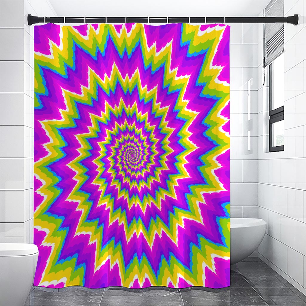 Abstract Spiral Moving Optical Illusion Shower Curtain