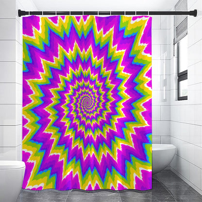 Abstract Spiral Moving Optical Illusion Shower Curtain