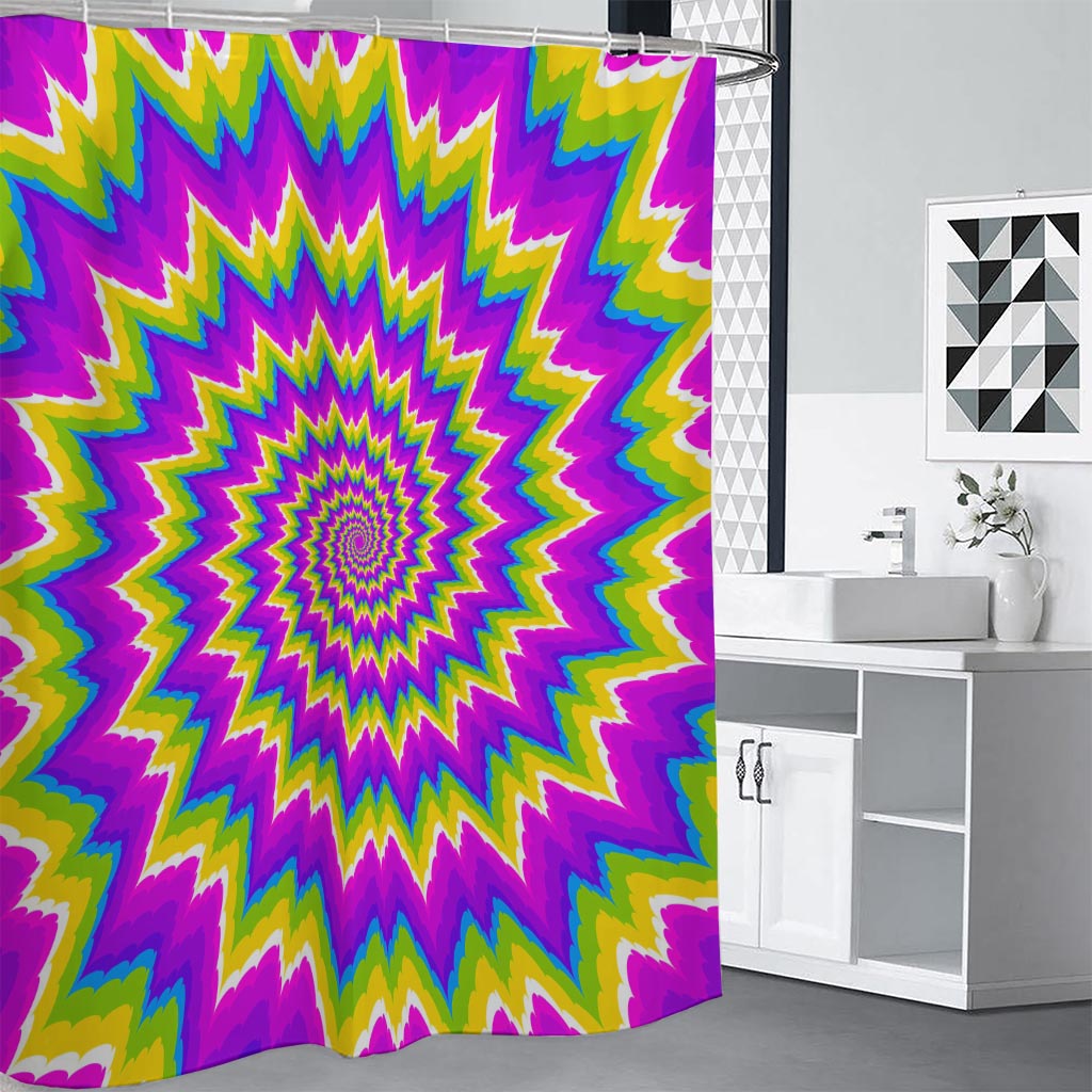 Abstract Spiral Moving Optical Illusion Shower Curtain