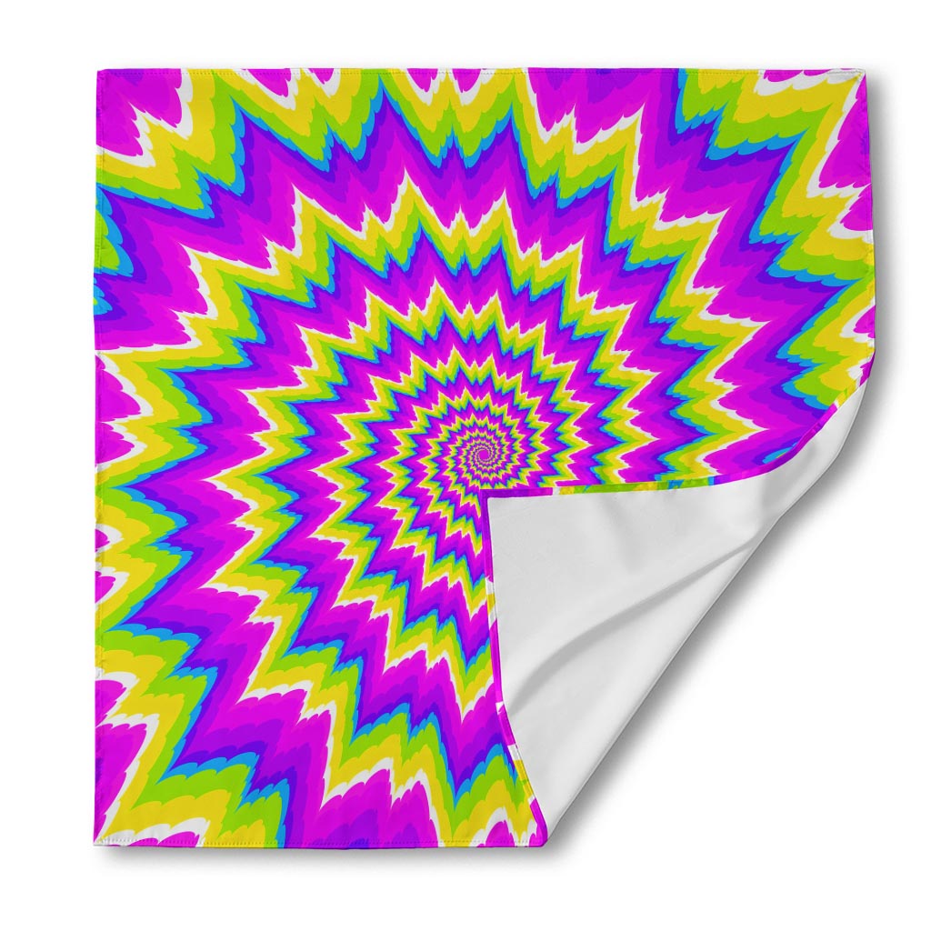 Abstract Spiral Moving Optical Illusion Silk Bandana