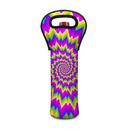 Abstract Spiral Moving Optical Illusion Single Neoprene Wine Tote