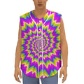 Abstract Spiral Moving Optical Illusion Sleeveless Baseball Jersey