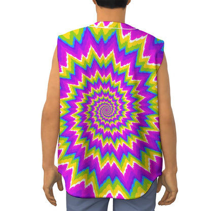 Abstract Spiral Moving Optical Illusion Sleeveless Baseball Jersey