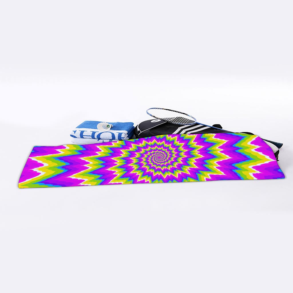 Abstract Spiral Moving Optical Illusion Sports Towel