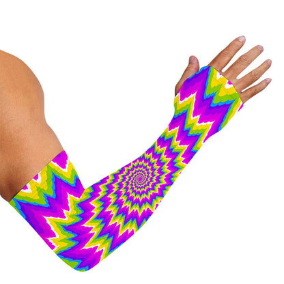 Abstract Spiral Moving Optical Illusion Sun Protection Arm Sleeves