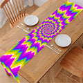 Abstract Spiral Moving Optical Illusion Table Runner