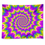 Abstract Spiral Moving Optical Illusion Tapestry