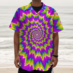 Abstract Spiral Moving Optical Illusion Textured Short Sleeve Shirt