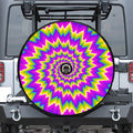 Abstract Spiral Moving Optical Illusion Tire Cover With Camera Hole
