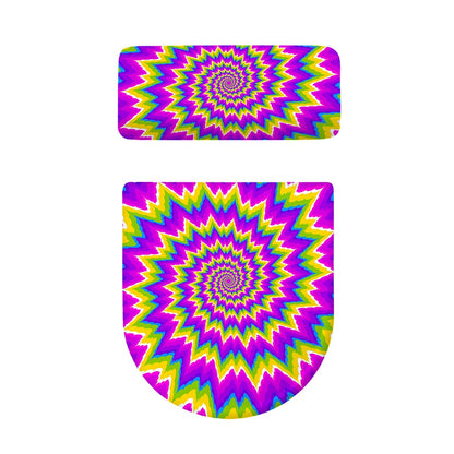 Abstract Spiral Moving Optical Illusion Toilet Lid And Tank Cover Set