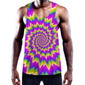 Abstract Spiral Moving Optical Illusion Men's Workout Tank Top