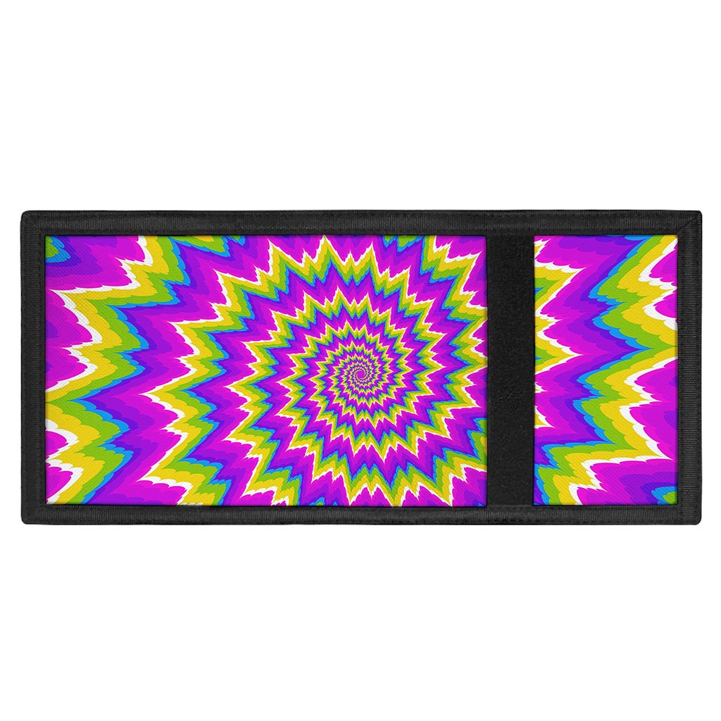 Abstract Spiral Moving Optical Illusion Trifold Wallet