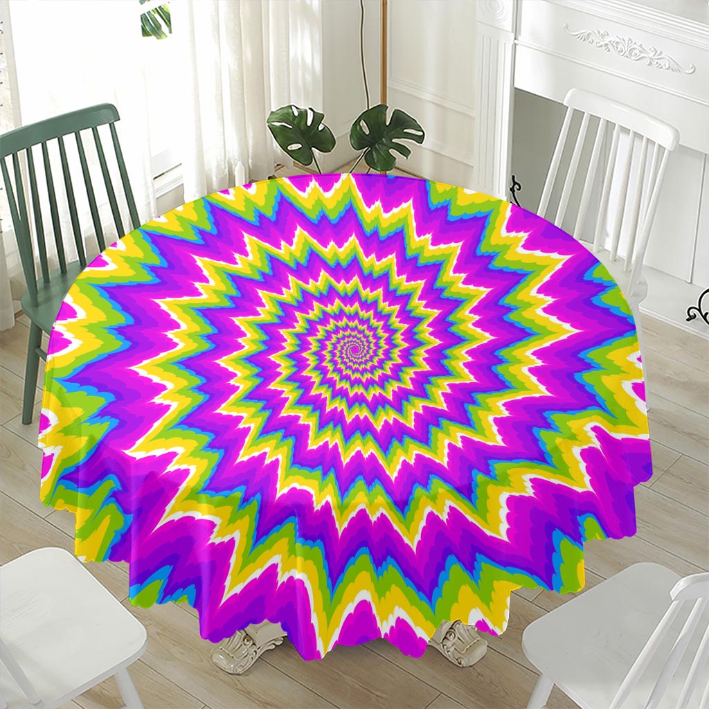 Abstract Spiral Moving Optical Illusion Waterproof Round Tablecloth