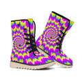 Abstract Spiral Moving Optical Illusion Winter Boots