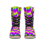 Abstract Spiral Moving Optical Illusion Winter Boots