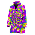 Abstract Spiral Moving Optical Illusion Women's Bathrobe