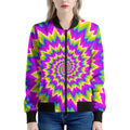 Abstract Spiral Moving Optical Illusion Women's Bomber Jacket