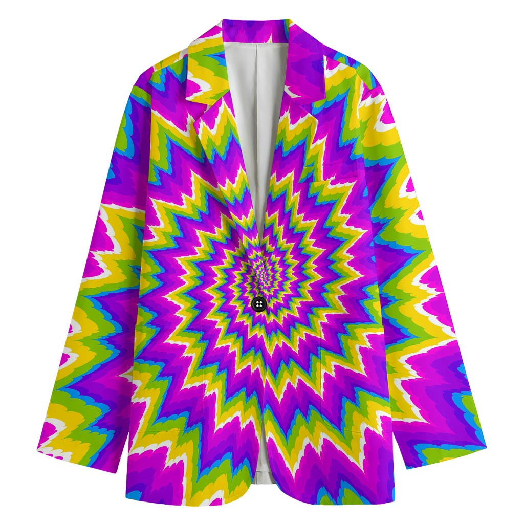 Abstract Spiral Moving Optical Illusion Women's Cotton Blazer