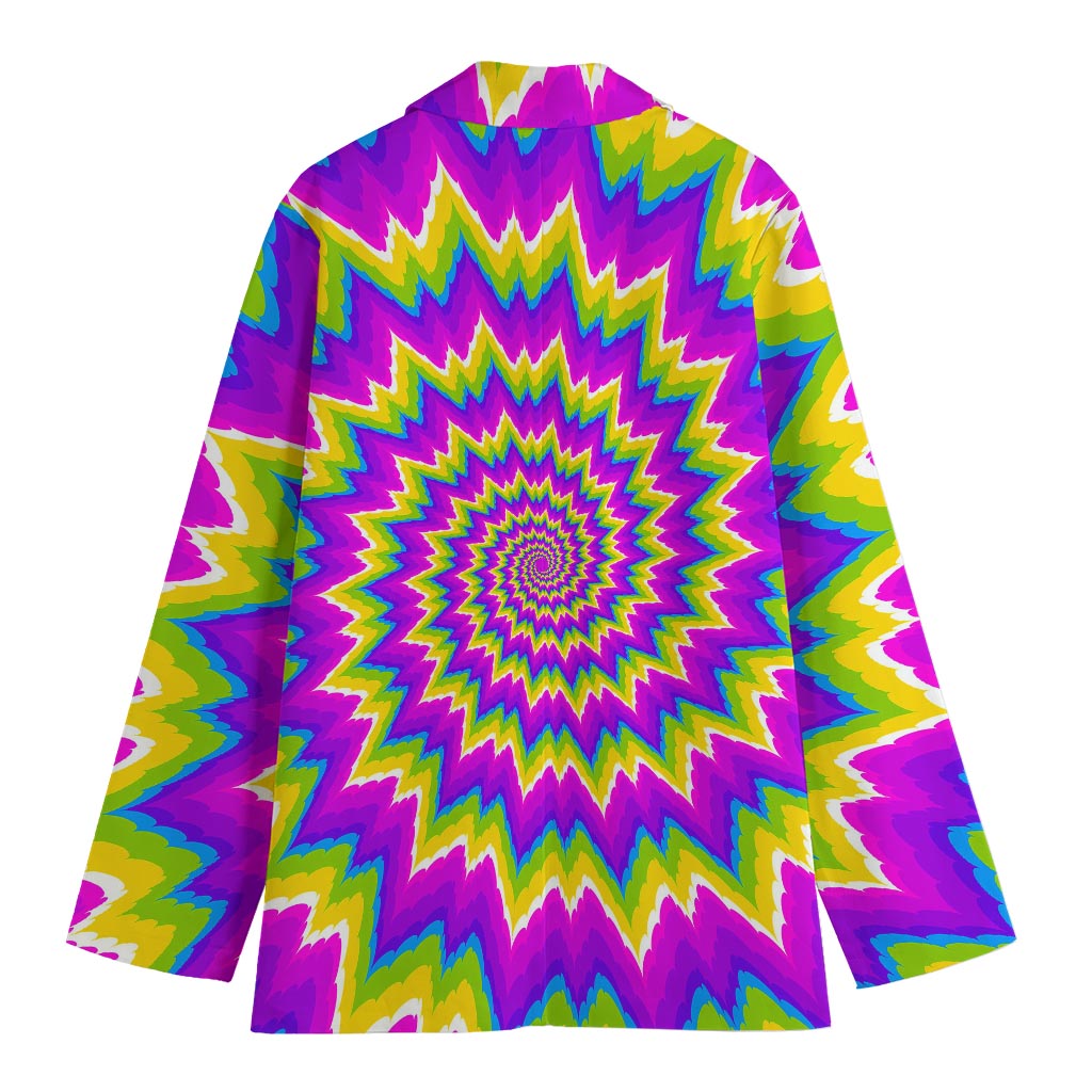 Abstract Spiral Moving Optical Illusion Women's Cotton Blazer