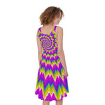 Abstract Spiral Moving Optical Illusion Women's Sleeveless Dress