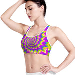 Abstract Spiral Moving Optical Illusion Women's Sports Bra