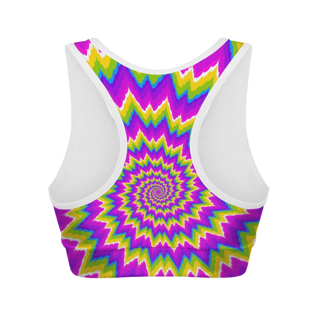 Abstract Spiral Moving Optical Illusion Women's Sports Bra