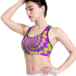 Abstract Spiral Moving Optical Illusion Women's Sports Bra